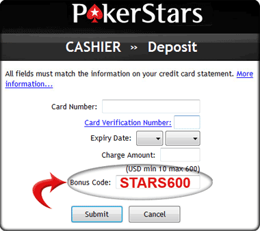 PokerStars bonus code